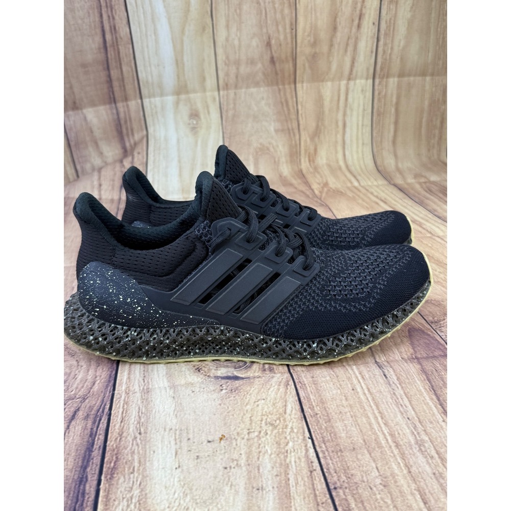 Adidas Ultra 4D Core Black Solar Gold Splatter Running Shoes G58158 Mens